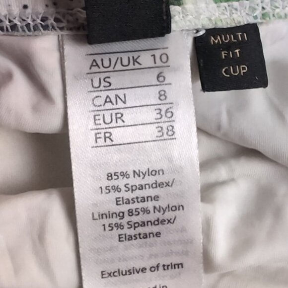 Niptuck Joanne MultiFit Cup One Piece Swimsuit Twisted Ruched Slimming Palm Leaf - Picture 10 of 11